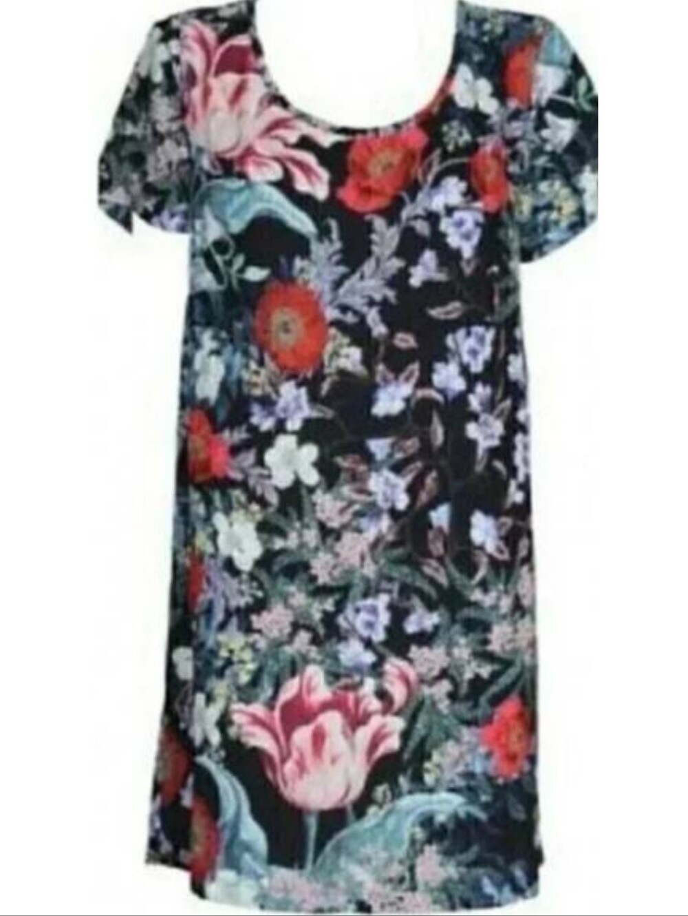 MINKPINK I'll Be Around Floral Tee Dress Women's Size Small Shift Short Sleeve